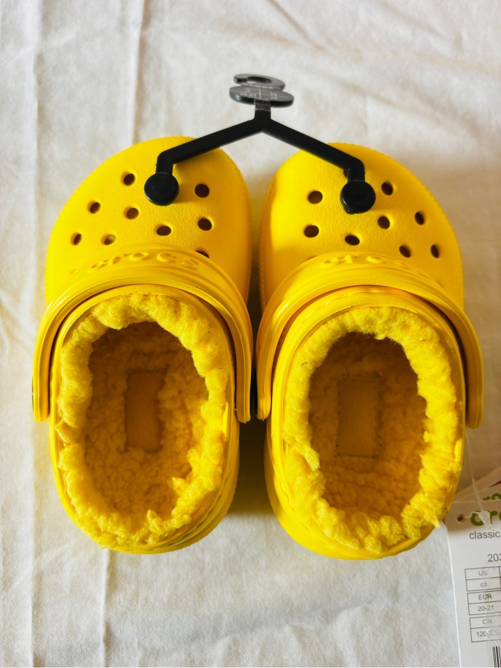 Crocs Kids' Classic Lined Clog | Kids' Slippers, Lemon, 5 Toddler